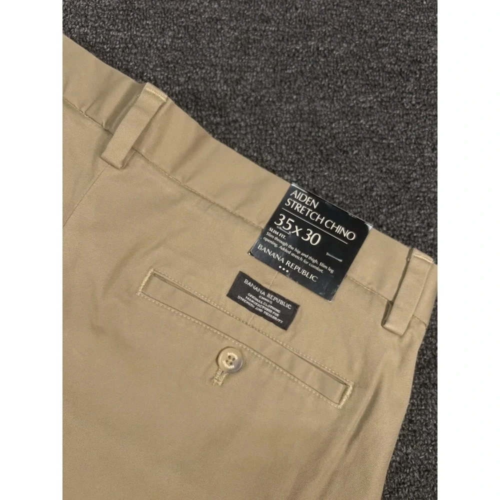 New Banana Republic Pants Men's 35x30 (Fits 36x29) Beige Aiden Stretch Chino